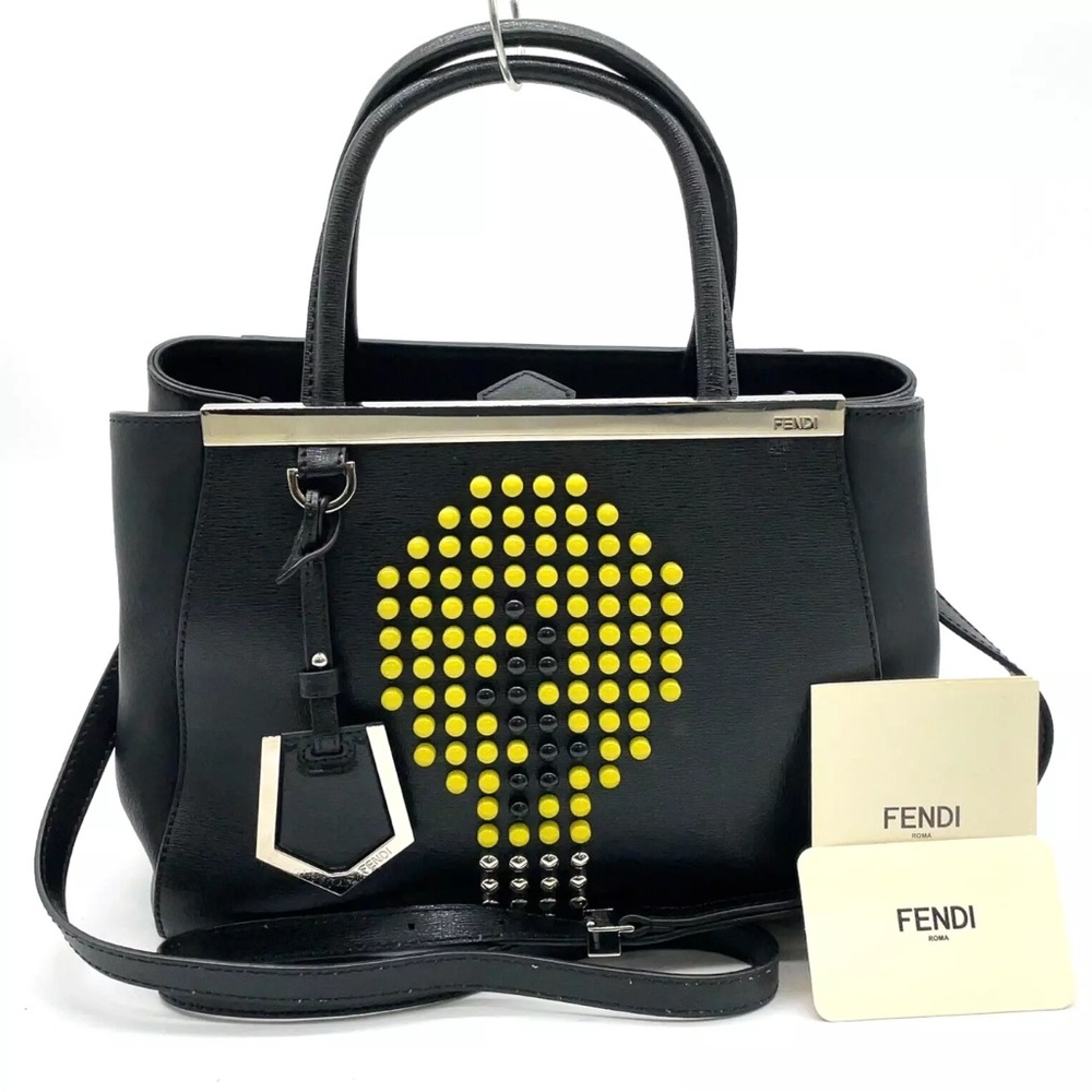 EUC Fendi Vitello Elite Studded Light Bulb Petite 2Jours Crossbody - Picture 1 of 11